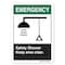 Signmission ANSI Emergency, Decal, 10" x 7", Landscape, Shower Keep Area Clear, Shower Keep Area Clear OS-ES-D-710-L-19909 - alternate 1
